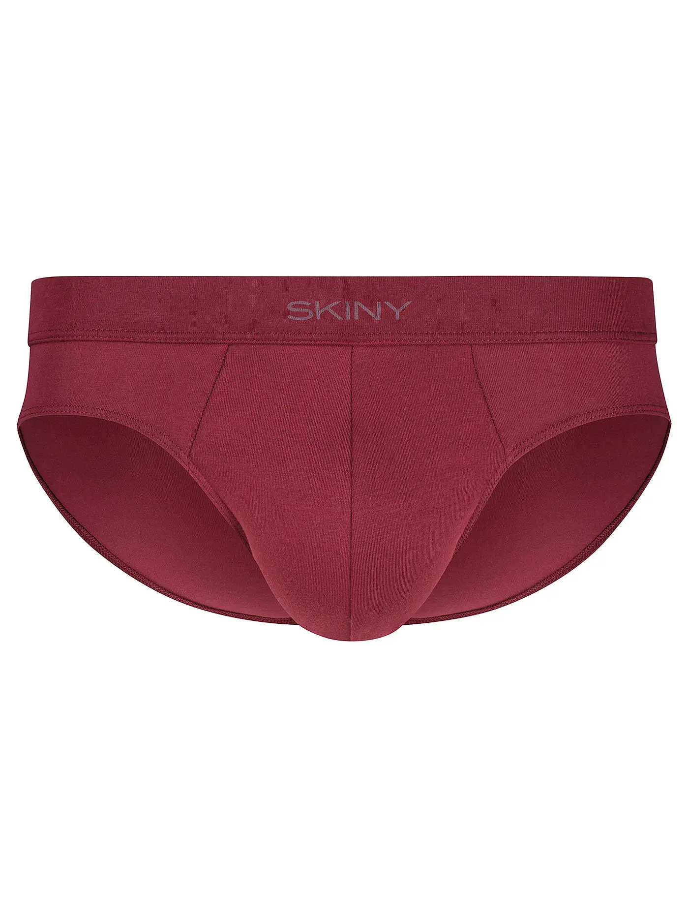 SKINY | Brasil Slip Organic Cotton Deluxe Weiss | dunkelrot